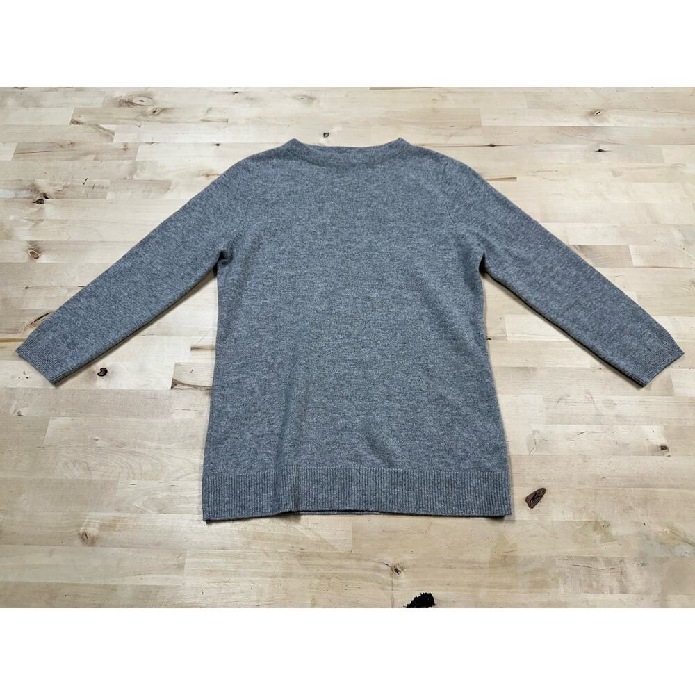 TALBOTS Gray Pure Cashmere 3/4 Sleeve Sweater Size Small